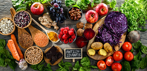 Foods rich in antioxidants. Healthy diet