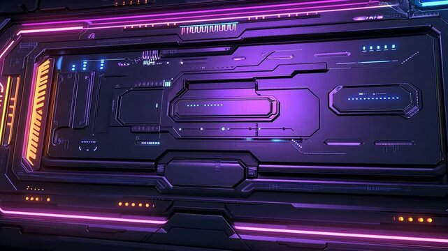 Neon Purple and Orange Tech Panel Abstract Background