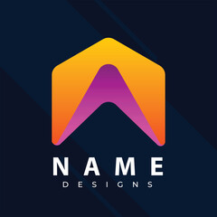 Gradient logo with abstract shape