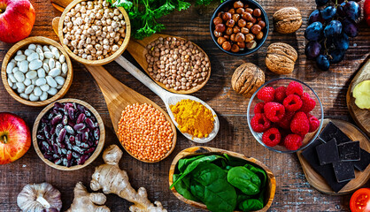 Foods rich in antioxidants. Healthy diet