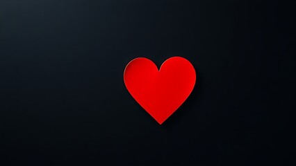 A striking red heart against a dark background, representing deep emotions and passion.