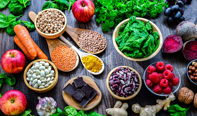 Foods rich in antioxidants. Healthy diet