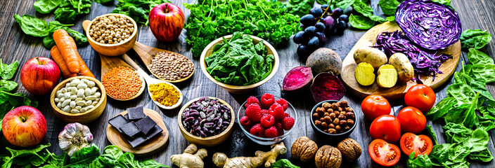 Foods rich in antioxidants. Healthy diet