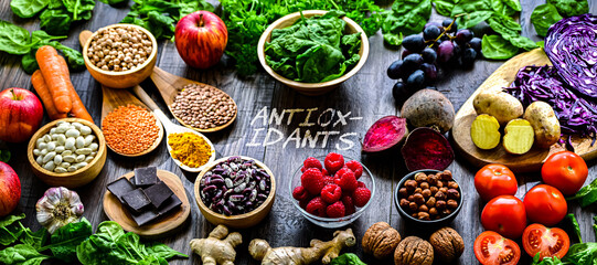 Foods rich in antioxidants. Healthy diet