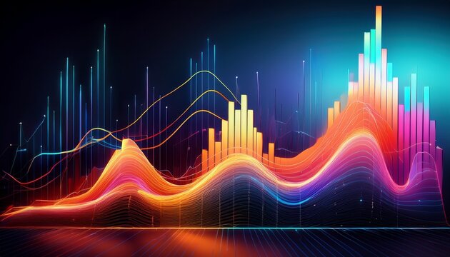 abstract statistical graph in a simplified style visualizing data trends and insights