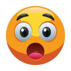 3D Vector Surprised Emoji | Cute Cartoon Glossy Expression Icon