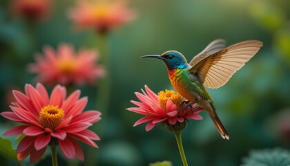 Fototapeta premium hummingbird and flower