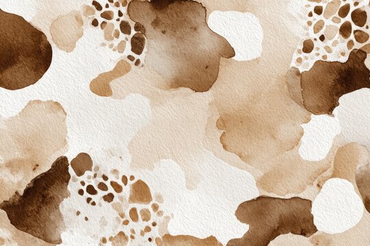 Abstract watercolor pattern in warm browns and creams