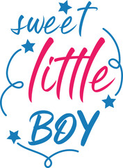 Sweet Little Boy Charming text-based design for baby announcements.