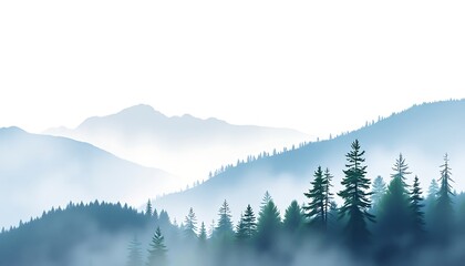 mountain landscape with fog