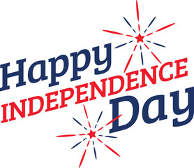 Happy Independence Day with Fireworks