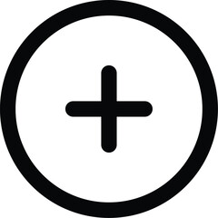 plus sign icon in a circle. Editable Stroke.