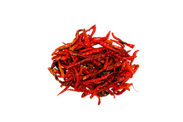 Fototapeta premium Dried chili pepper, chillies spicy. Isolated on white background 