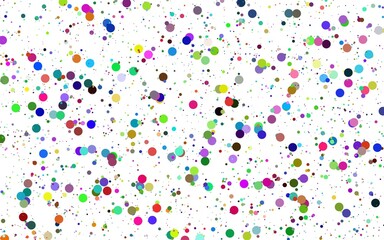 This image is an abstract pattern of brightly colored circles and dots scattered across a white background.
