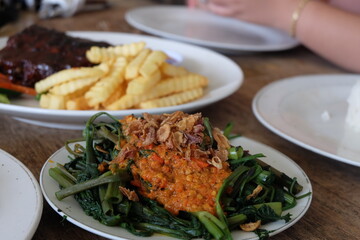 Curry steamed chicken, Balinese Indonesian style dish 