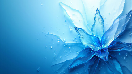 Elegant Blue Water Flower Art for Home Decor