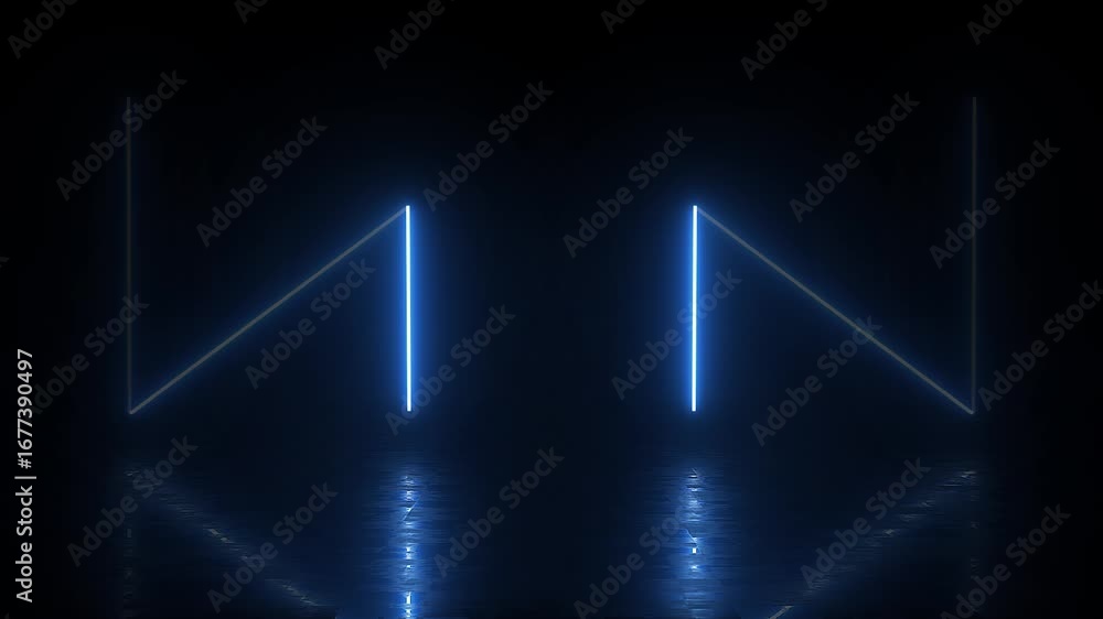 Poster abstract neon background with blue beams of light. futuristic gaming streaming live backgrounds with