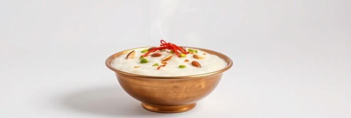 Elegant Indian Kheer in Brass Bowl