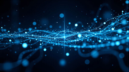 Futuristic Digital Data Stream and Network Visualization