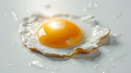 Perfectly Cooked Fried Egg with Crispy Edges and Golden Center, Food Presentation for Breakfast-Themed Event