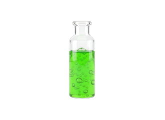 Green Liquid in Glass Bottle - Scientific Experiment
