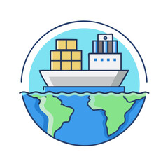 Global shipping container vessel