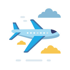 Passenger airplane flying in sky vector