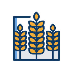 Wheat crops farm icon