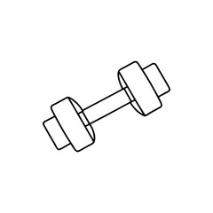 Minimalist vector illustration of a dumbbell for fitness and strength training silhouette vector 