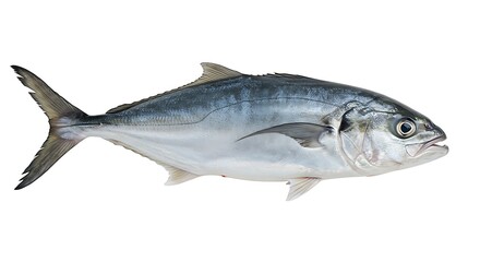 Fototapeta premium A Fresh Raw Fish Isolated On A White Background, Suitable For Culinary Preparation Or Seafood Marketing.