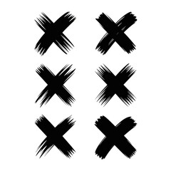 Six Stylized Cross Marks X mark symbol