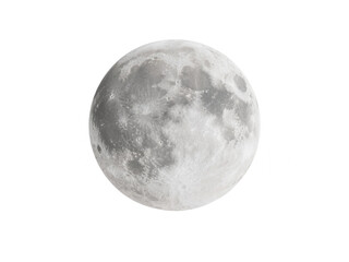 Fototapeta premium Full Moon on White Background, Close Up
