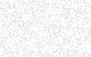 The image is a black-and-white pattern composed of numerous overlapping with circles vary greatly in size and are randomly distributed, giving the impression of bubbles or spheres floating in a liquid