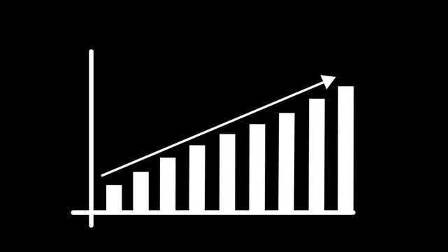 Business growth concept in graph chart showing marketing sales profit increasing to future target .Business graph chart showing marketing sales profit, Clean Hi-tech style technology 