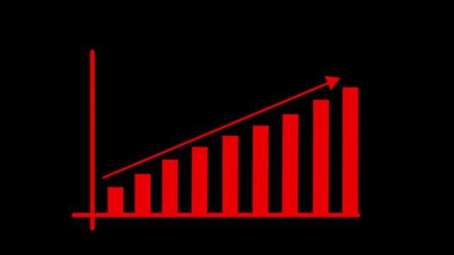 Business growth concept in graph chart showing marketing sales profit increasing to future target .Business graph chart showing marketing sales profit, Clean Hi-tech style technology 