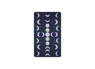 Tarot Card with Moon Phases and Vines - Occult, Magic, Divination