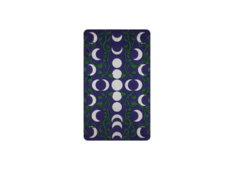 Tarot Card with Moon Phases and Vines - Occult, Magic, Divination
