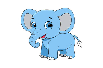 Fototapeta premium Photo of cute cartoon baby elephant isolated on transparent background
