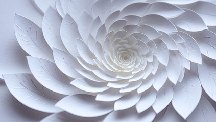 Intricate White Paper Spiral Design.