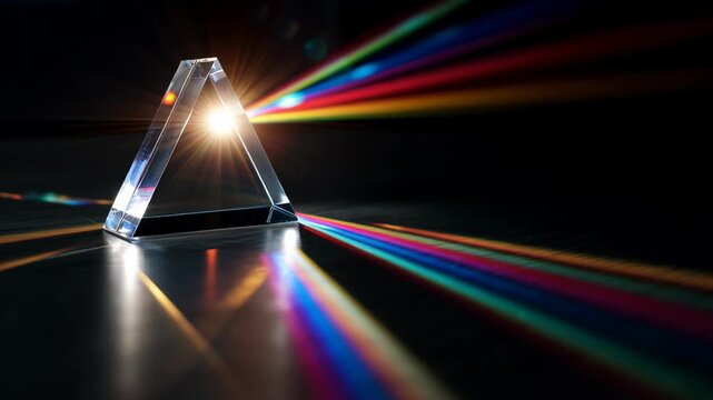 Light dispersion through triangular prism, physics experiment
