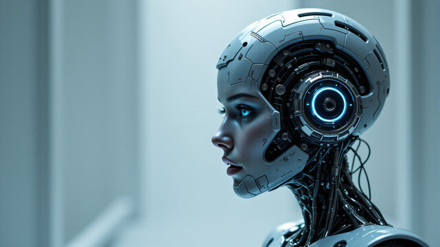 Futuristic Humanoid Robot with Advanced Technology