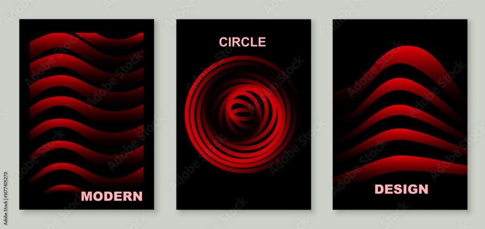 Poster simple template with abstract geometric shapes. color gradient on dark background. layout for flyer,