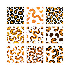 Animal Fur Seamless Patterns Python Design Illustration