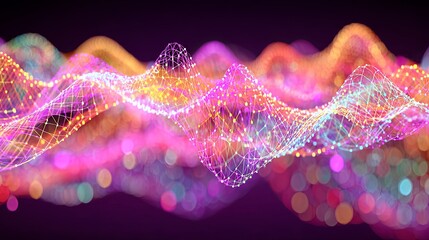 Colorful digital wave abstract background, colorful digital wave particle design, colorful digital wave futuristic art