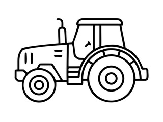 Obraz premium Outlined farm tractor vector illustration for agricultural machinery and equipment coloring page design 