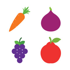 set of fruits and berries