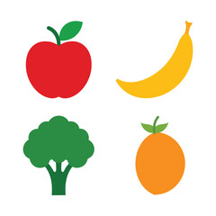set of fruits and vegetables