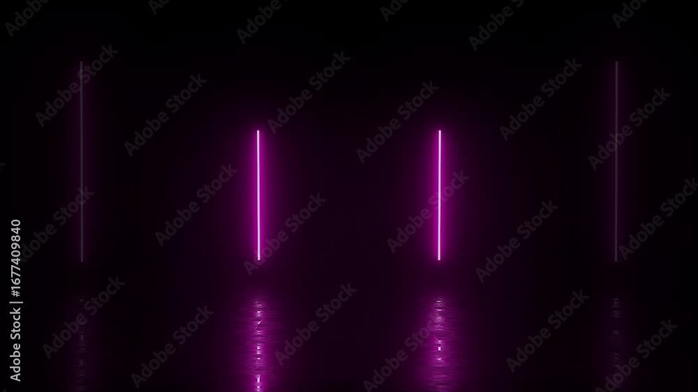 Poster pulsing vertical neon light beams loop background for futuristic vfx, sci-fi & club visuals - a capt