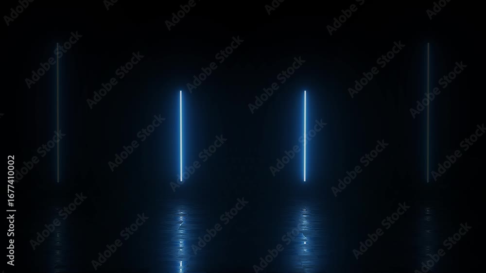 Poster pulsing vertical neon light beams loop background for futuristic vfx, sci-fi & club visuals - a capt