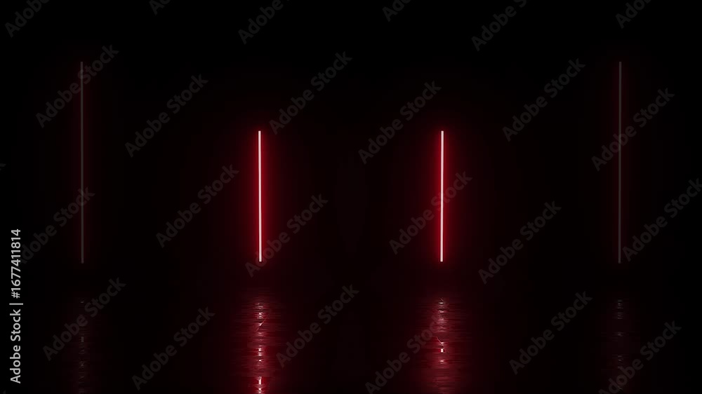 Poster abstract glowing blue red colour neon lines motion background. neon lights blinking lines moving ani